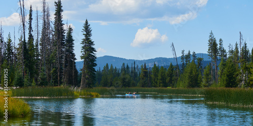 Panoramic view of the Hosmer Lake in Central Oregon.