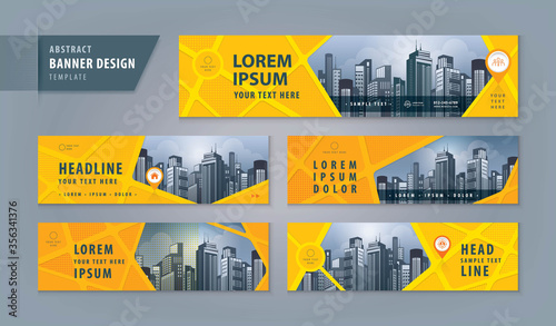 Abstract banner design web template Set, Horizontal header web banner