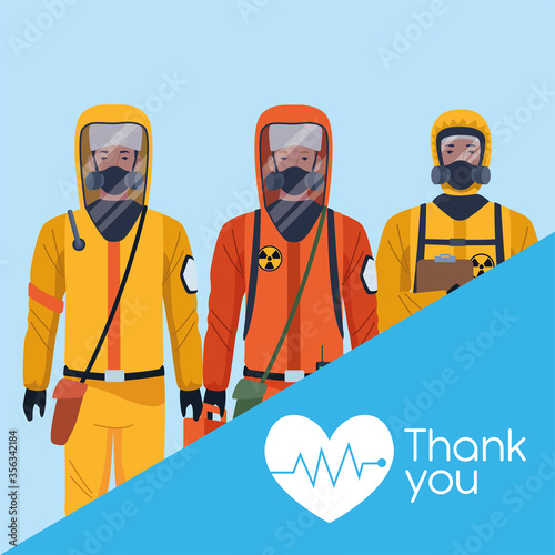 tank you doctors with biosafety suit