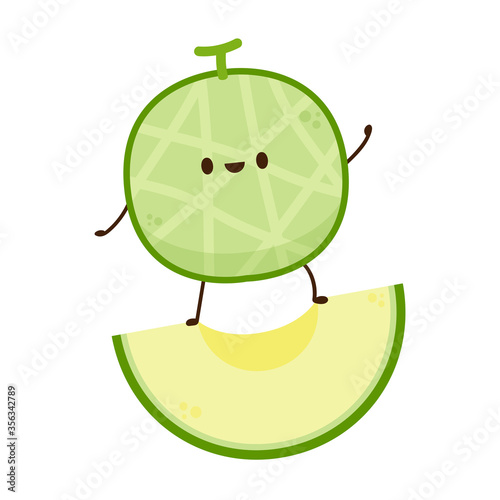 Melon character vector. melon on white background. symbol. logo design.