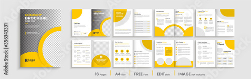 Orange business brochure template layout design, business profile template design,16 pages, annual report,minimal, editable businss brochure.
