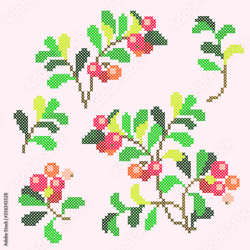 cross stitch cranberry