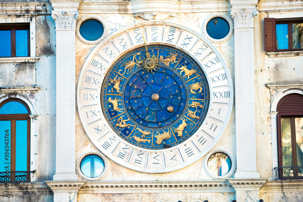 Clock on Saint Mark Clock tower in Venice