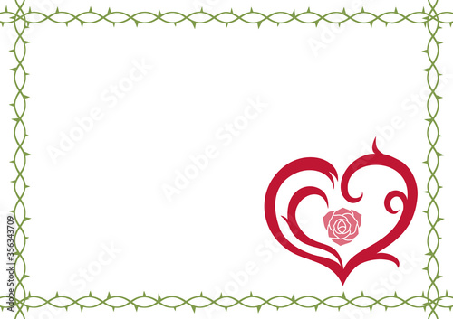 ハート（薔薇）と茨