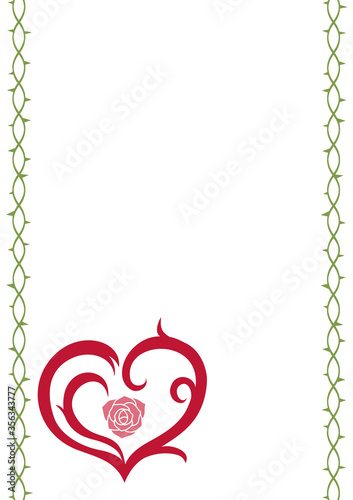 ハート（薔薇）と茨