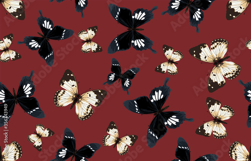 Seamless butterfly patterns.