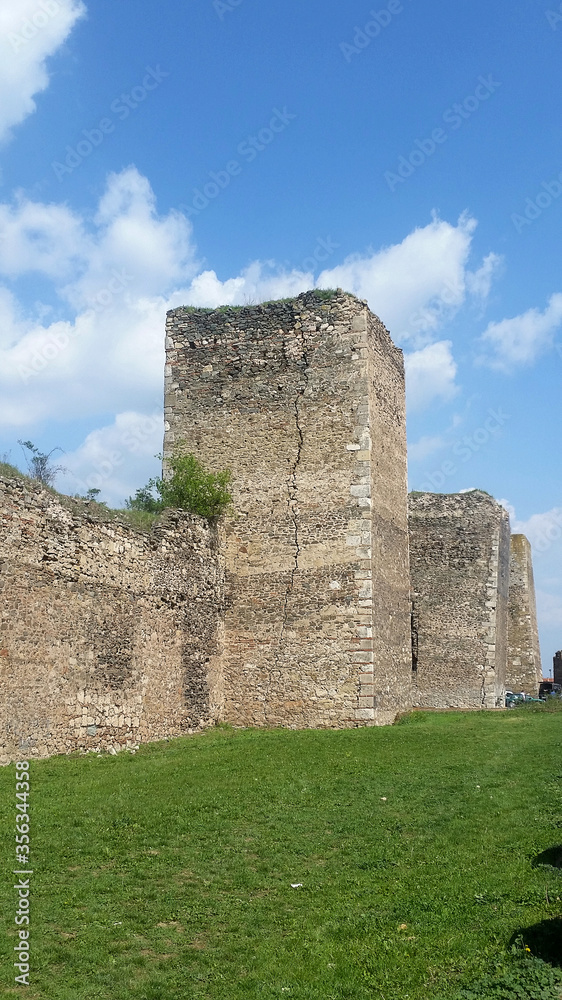 The walls of the medieval fortress in Smederevo, Serbia
