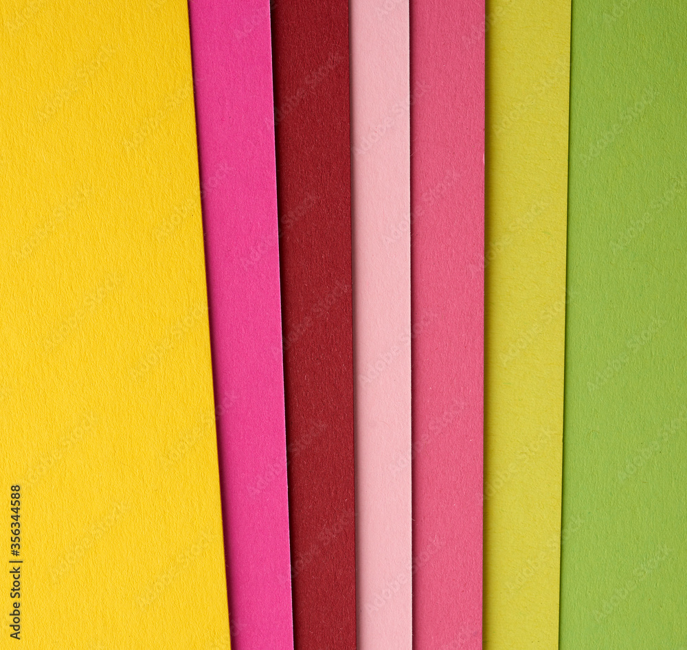 multi-colored cardboard folded in layers with a shadow