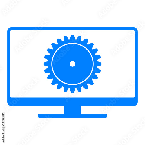 Zahnrad und Monitor