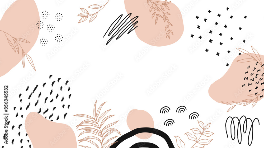 Trendy Abstract background with Shapes and floral element in Neutral Tones. Modern geometric vector for create social media cover, Wrappers, posters, blogs, wallpapers. Vector illustration. Trendy Abstract background with Shapes and floral element in Neutral Tones. Modern geometric vector for create social media cover, Wrappers, posters, blogs, wallpapers. Vector illustration.