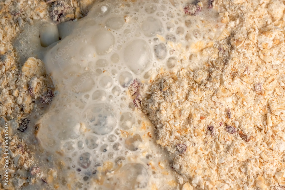 Instant oatmeal porridge with blueberries