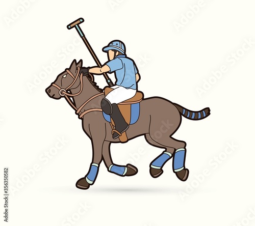 Horses Polo player action sport cartoon graphic vector. © sila5775
