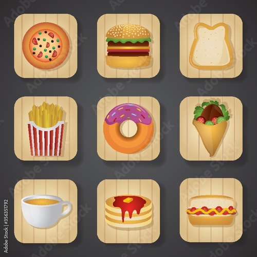 food and beverage icon set