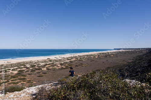 Aerial view of the coastline at Eucla, Western Australia