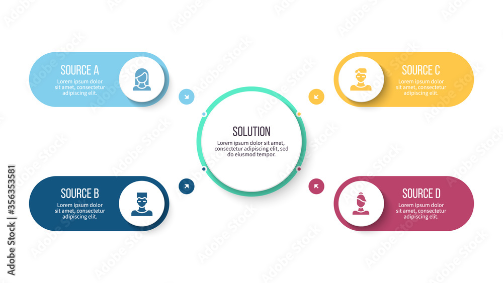 Business infographic. Organization chart with 4 options. Vector template. Business infographic. Organization chart with 4 options. Vector template.