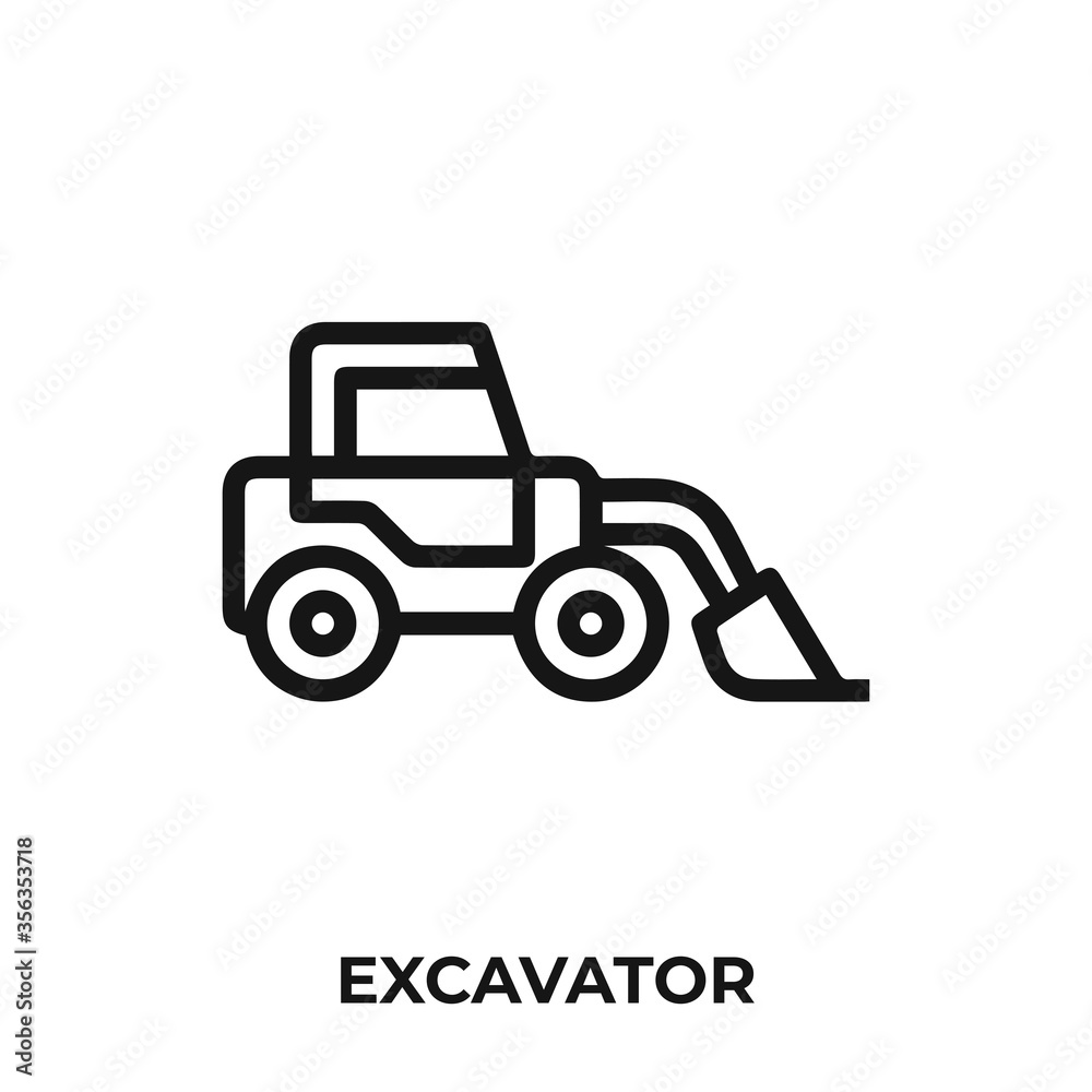 excavator icon vector. excavator icon vector symbol illustration. Modern simple vector icon for your design.