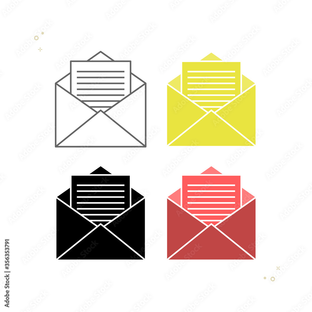 Set of badges mail envelopes for your web site, application, banner