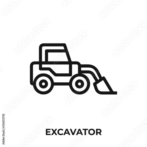 excavator icon vector. excavator icon vector symbol illustration. Modern simple vector icon for your design.