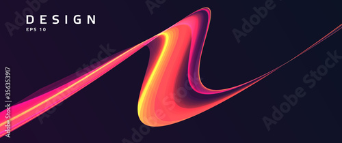 Abstract background with dynamic gradient fluid curve composition, graphic design element, wallpaper cover