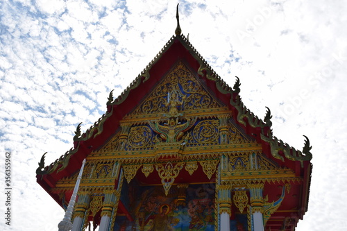 Church gable roof decoration in Thai temples