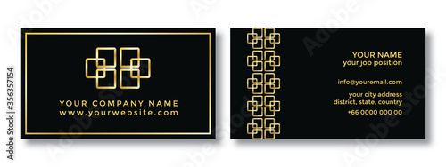 Modern and exclusive business card design. Islamic geometric used in the card design with dark elegant colors. Vector illustration.