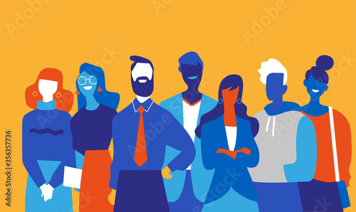 Squadra di professionisti di successo fatta di uomini e donne