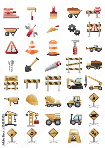 collection of construction icons