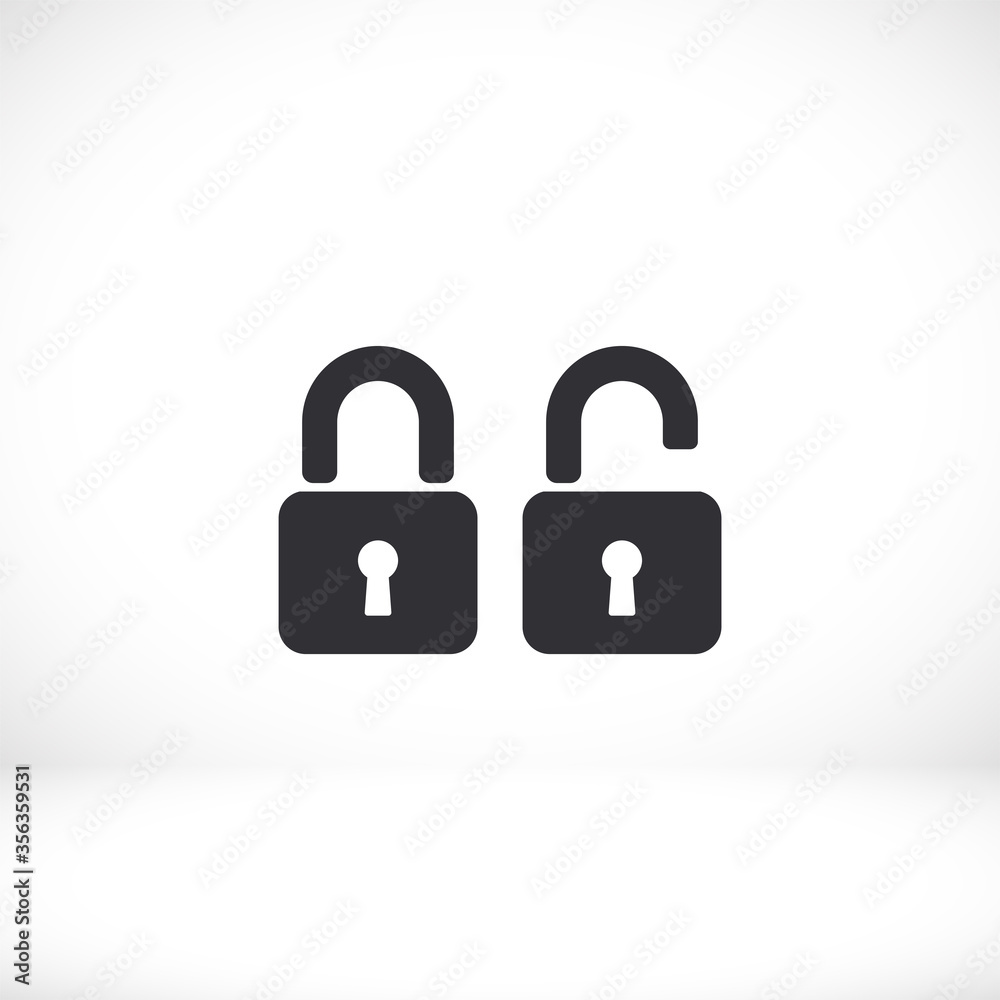 OPEN lock icon. Vector Eps 10 . Lorem Ipsum Flat Design padlock OPEN lock icon. Vector Eps 10 . Lorem Ipsum Flat Design padlock