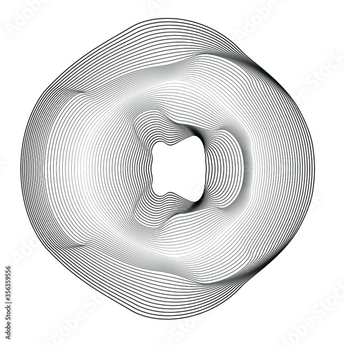 Lines in Circle Form . Spiral Vector Illustration .Technology round Logo . Design element . Abstract Geometric shape .