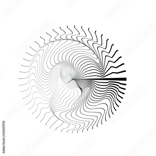 Lines in Circle Form . Spiral Vector Illustration .Technology round Logo . Design element . Abstract Geometric shape .