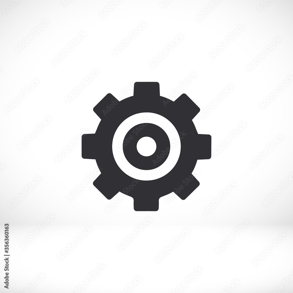 Gear icon. gear half. Vector graphics display work style. clipped gear vector graphics. for your site 10 eps