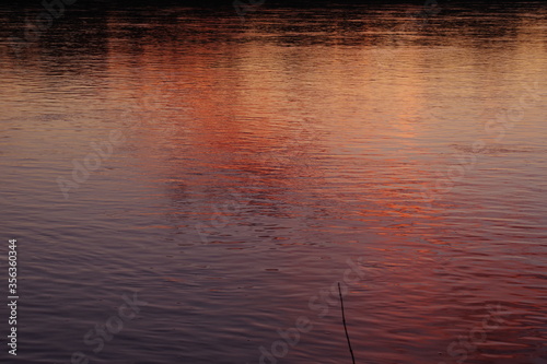 Sunset color reflections on water