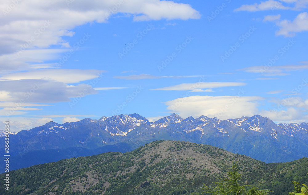 panorama of mountains in Spring season