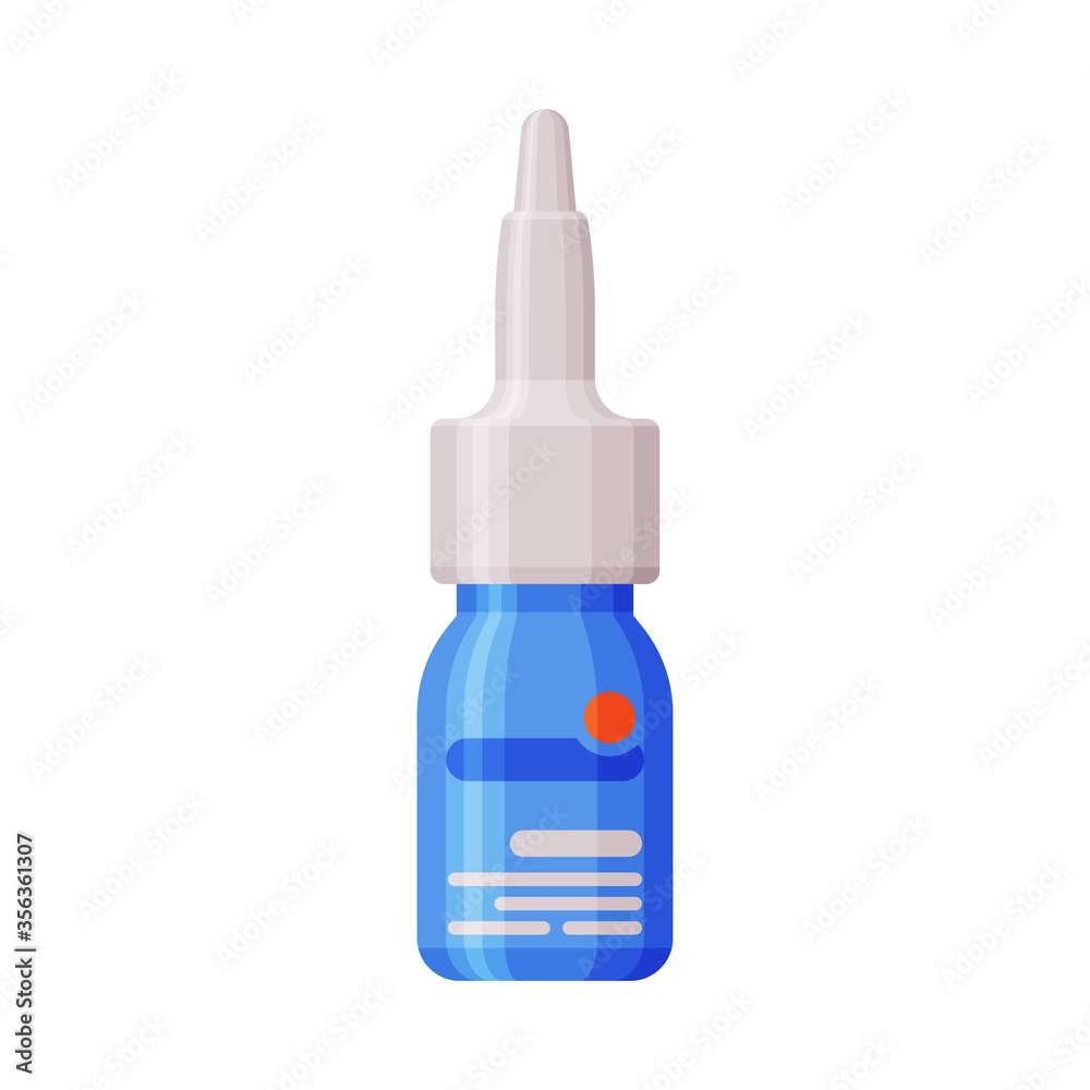 Medicine Bottle with Drops, Pharmaceutical Product, Drug Store, Medical Prescription Packaging Flat Style Vector Illustration Medicine Bottle with Drops, Pharmaceutical Product, Drug Store, Medical Prescription Packaging Flat Style Vector Illustration