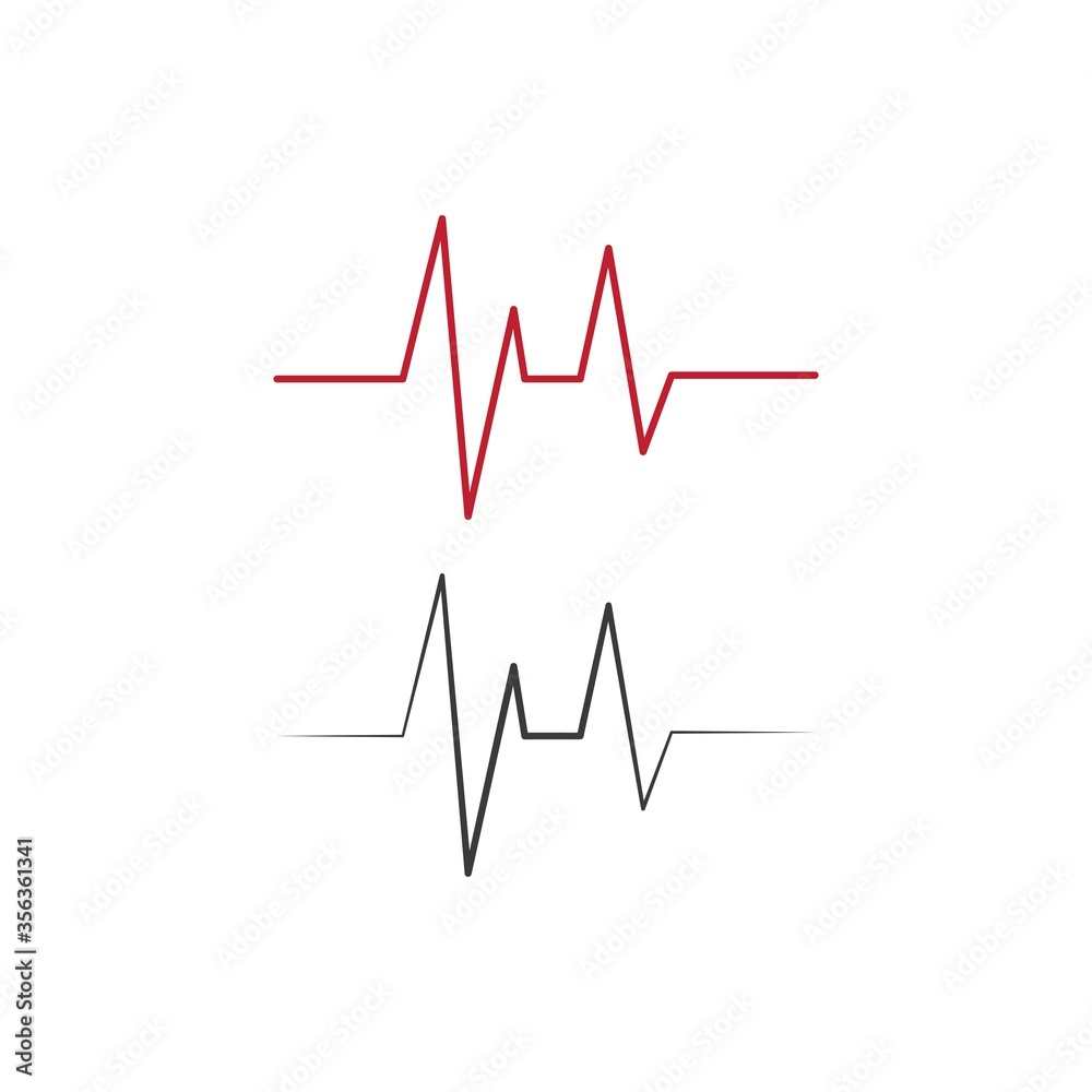 heart beat line logo vector
