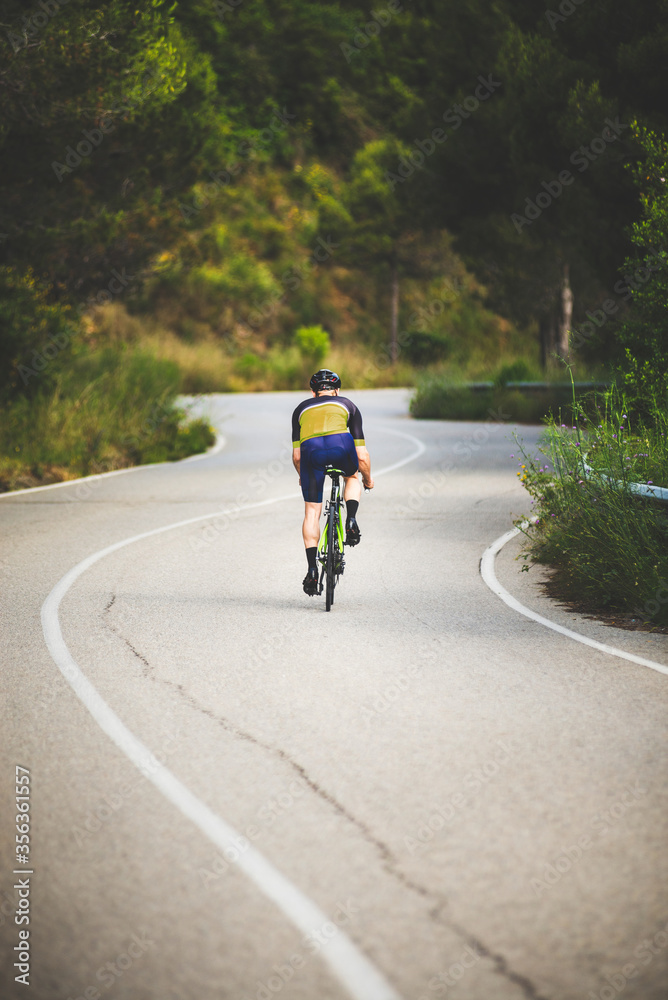 Obraz premium Professional road bike rider in action