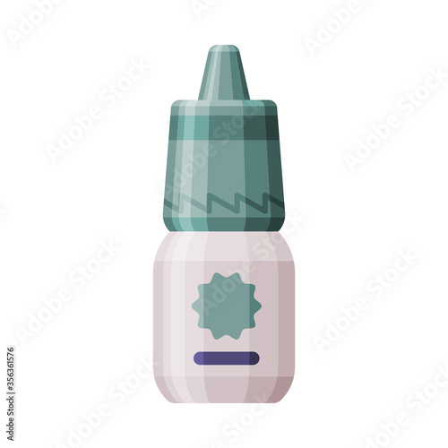 Medicine Bottle, Pharmaceutical Product Flat Style Vector Illustration on White Background