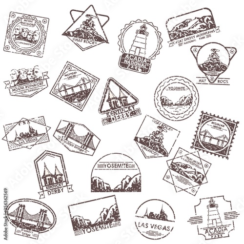 collection of usa labels