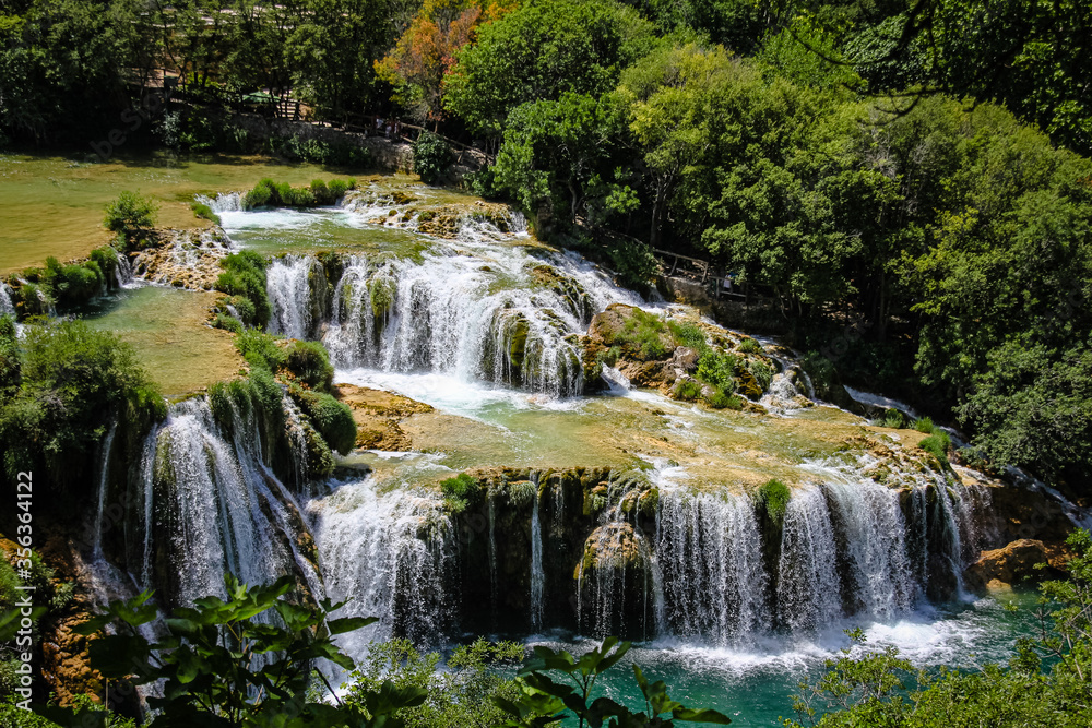 Obraz premium Waterfalls in national park. Krka National Park, Croatia