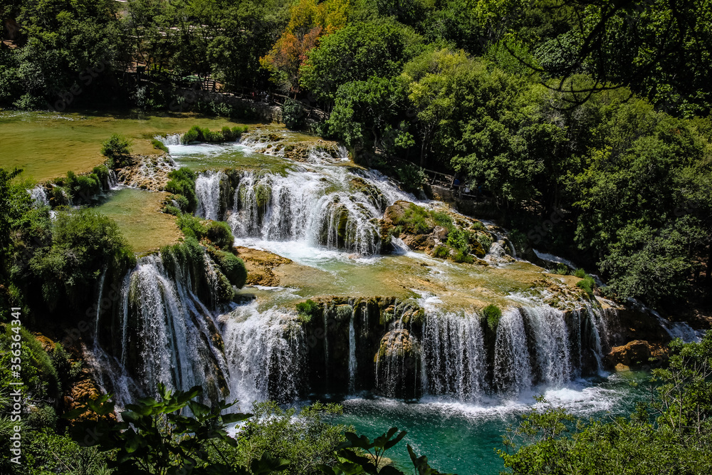 Obraz premium Waterfalls in national park. Krka National Park, Croatia