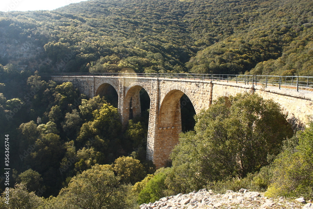 Fototapeta premium The five arch train bridge in Pelion