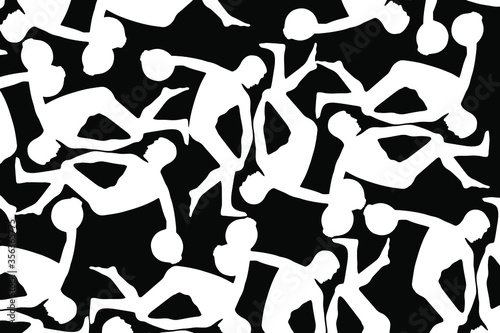 Background from many figures of an ancient Greek athlete. Discus thrower. Athlete background vector. The figure of a discus thrower.