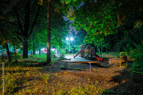 Playground in the night