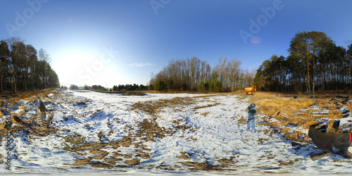 Digger in The Forest HDRI Panorama
