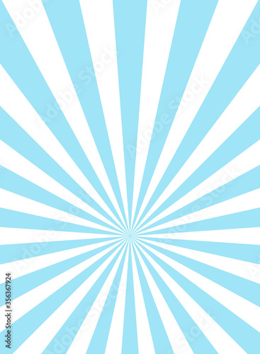 Sunlight narrow vertical abstract background. Powder blue and white color burst background.