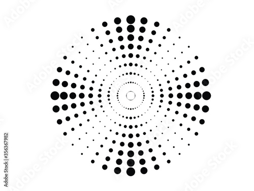 Halftone dots in circle form. round logo . vector dotted frame . design element