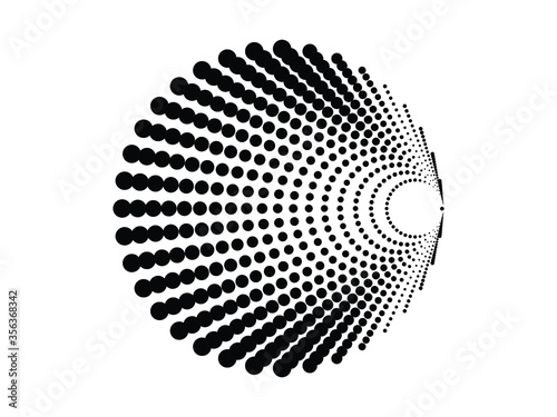 Halftone dots in circle form. round logo . vector dotted frame . design element