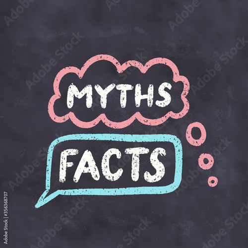 Myths and facts. Concept illustration.