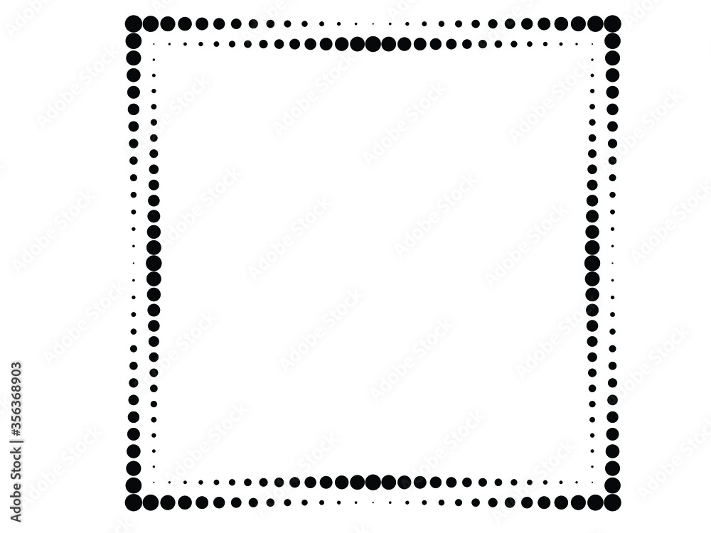 Halftone dots logo in Square form . vector dotted frame . design element