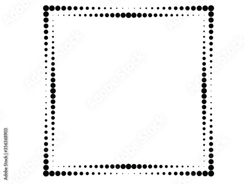 Halftone dots logo in Square form . vector dotted frame . design element